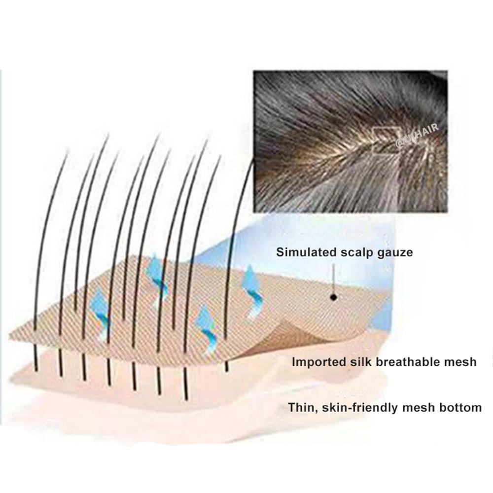 Fully Hand Knitted Stretch Mesh Natural Wig