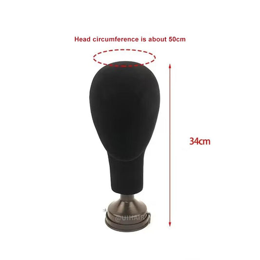 Black Velvet Mannequin Head with 50cm Circumference for Accurate Styling