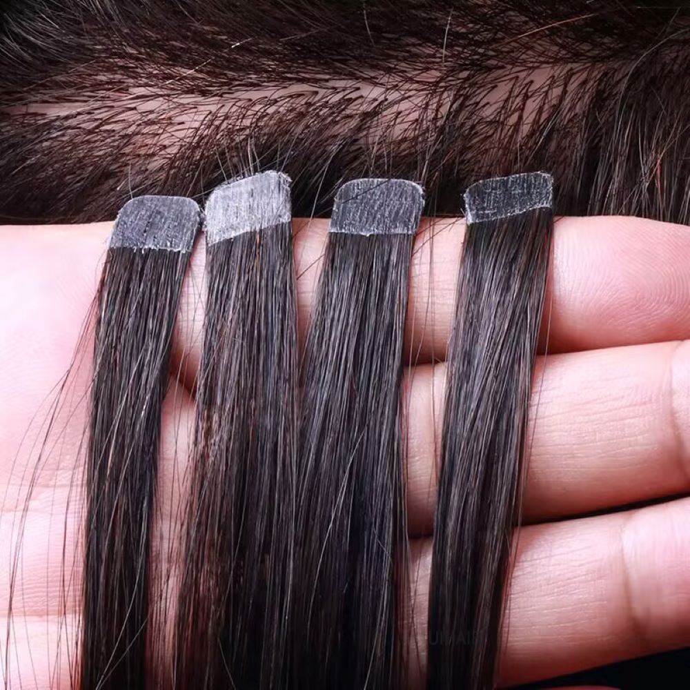 UIHAIR premium brown hair extensions packaging and product view