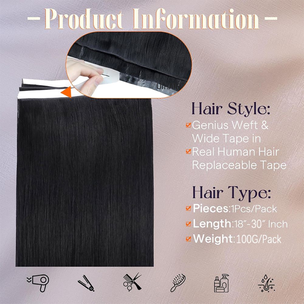 Step by step look at clean horizontal sectioning of natural hair before installing seamless long tape extensions.
