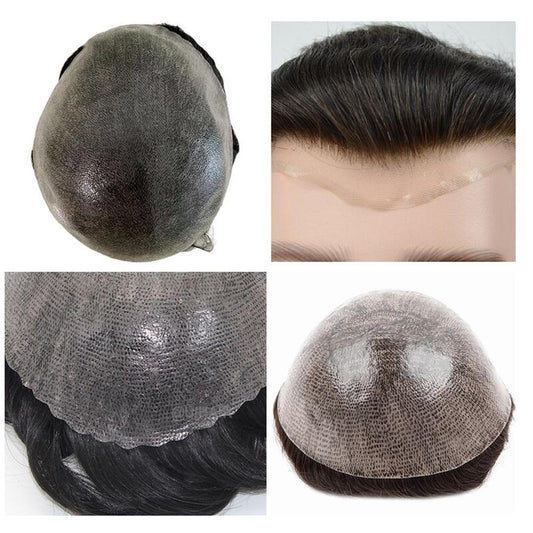Invisible hairline men's toupee human hair