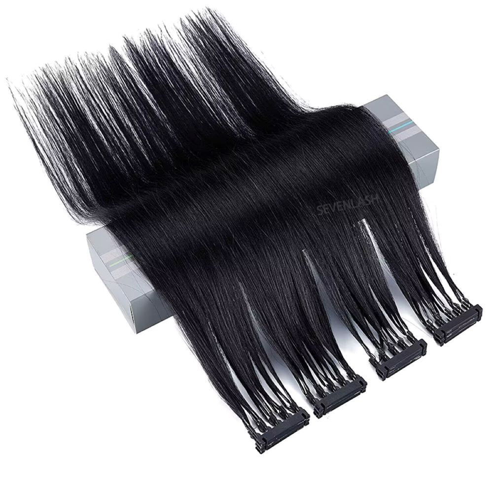 6D Hair Extensions Naturally Straight Human Hair Can Perm and Dye Hair No-Trace Hair Extensions – Black Luxe Collection Seamless