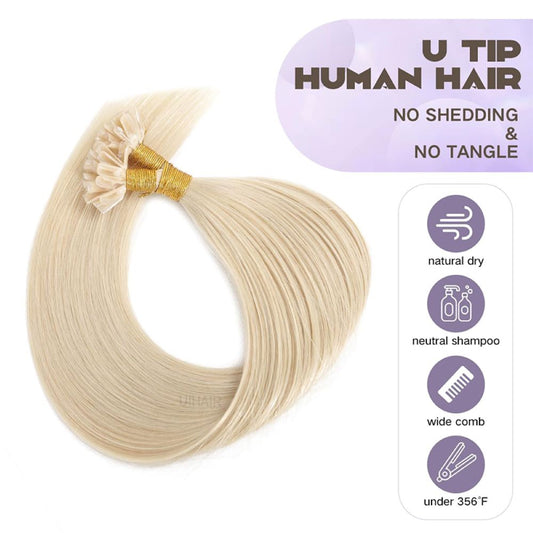 Luminous blonde hair extensions reflecting cool light