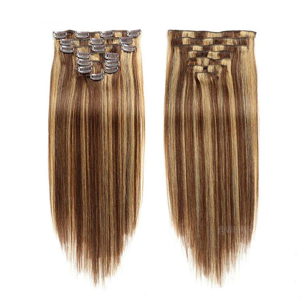 120g virgin human hair clip-in extensions volume display