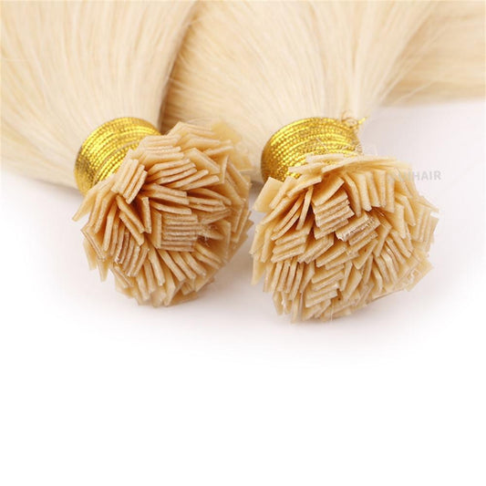 Invisible Italian Keratin Bonded Extensions for Light Blonde Hair