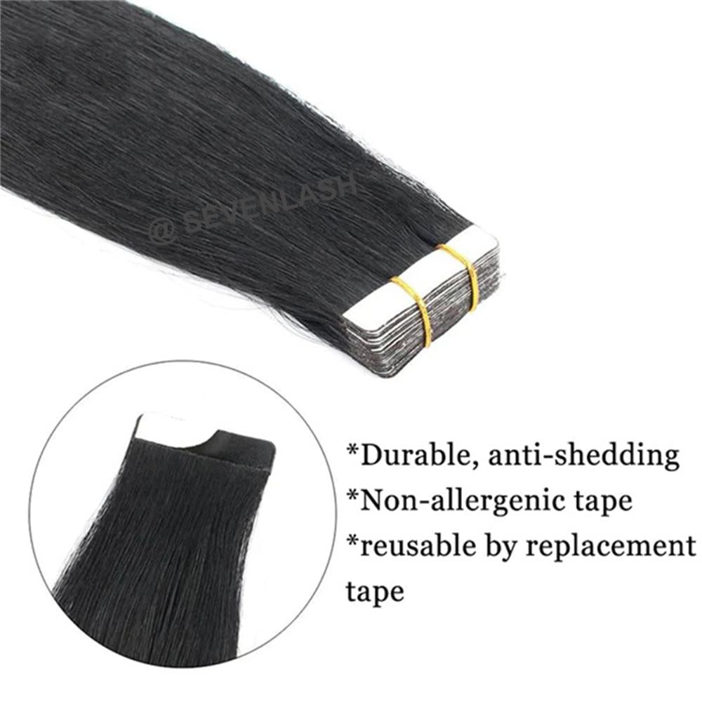 Virgin Human Hair Tape In Hair Extensions Dark Color