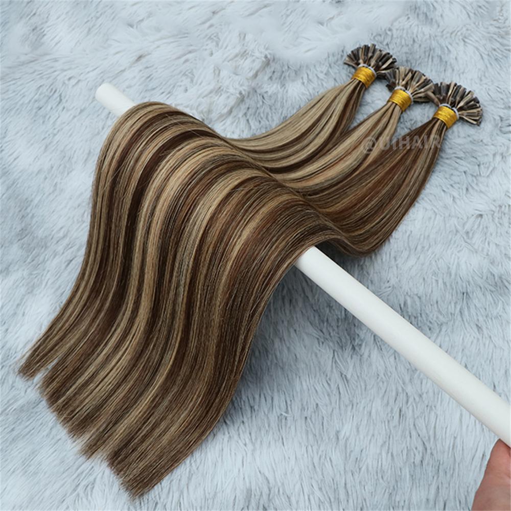 Healthy, full-density ends of mixed color hair extensions