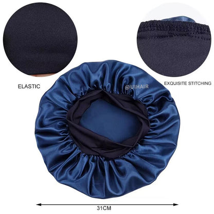 Wide-brimmed Satin Nightcap Round Hat
