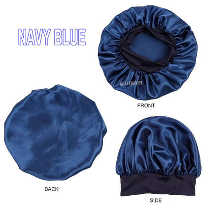 Wide-brimmed Satin Nightcap Round Hat