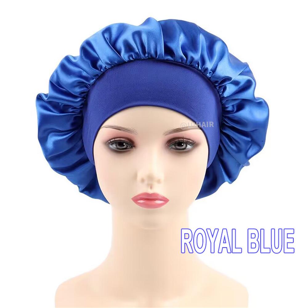 Wide-brimmed Satin Nightcap Round Hat