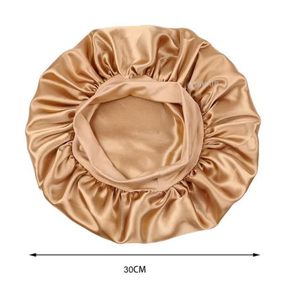 Double-layer Wide-brimmed Satin Nightcap Round Hat