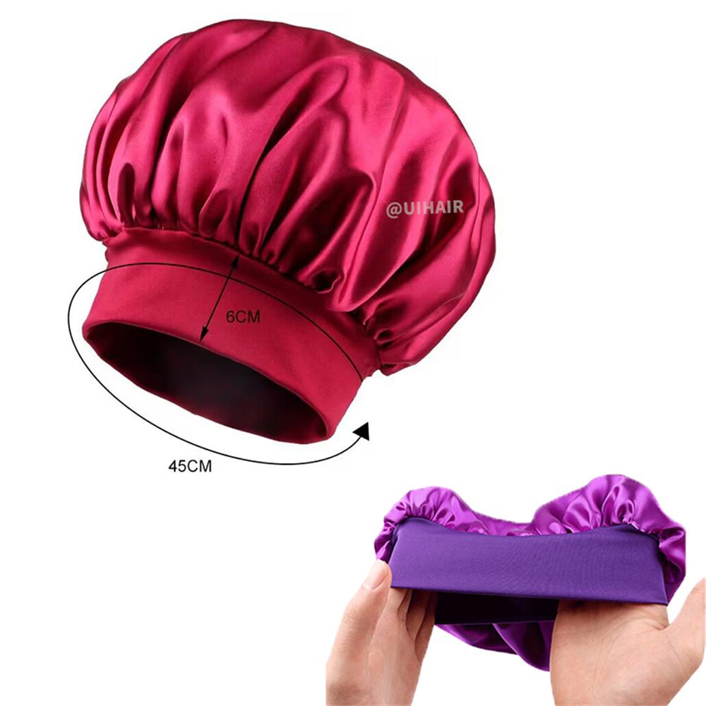 Double-layer Wide-brimmed Satin Nightcap Round Hat