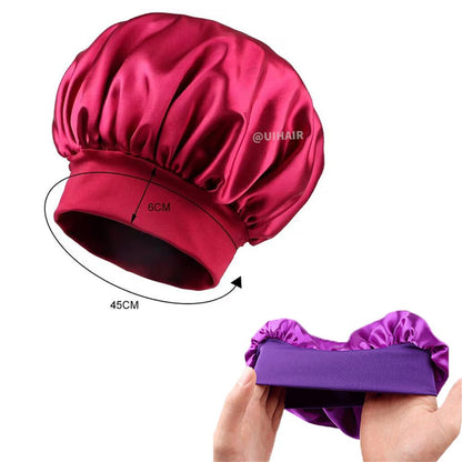 Double-layer Wide-brimmed Satin Nightcap Round Hat