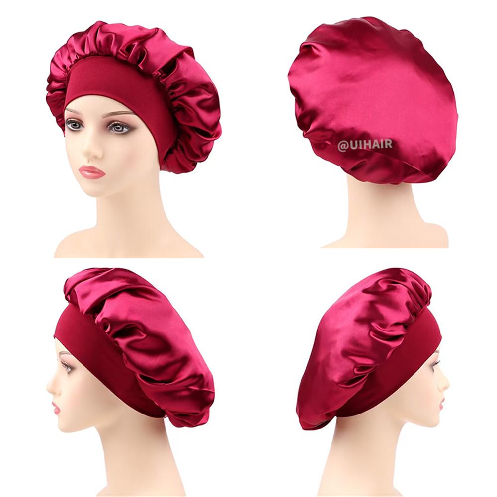 Double-layer Wide-brimmed Satin Nightcap Round Hat