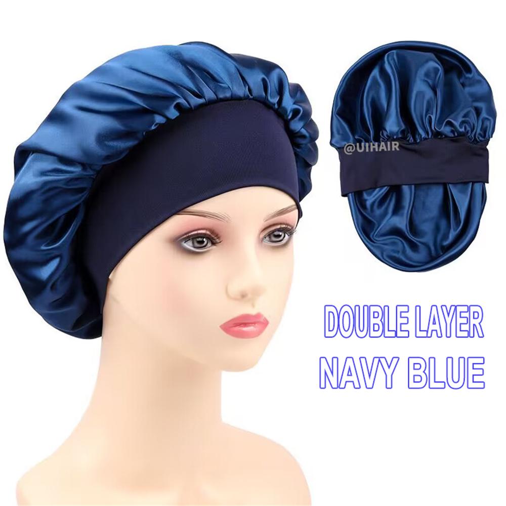 Double-layer Wide-brimmed Satin Nightcap Round Hat