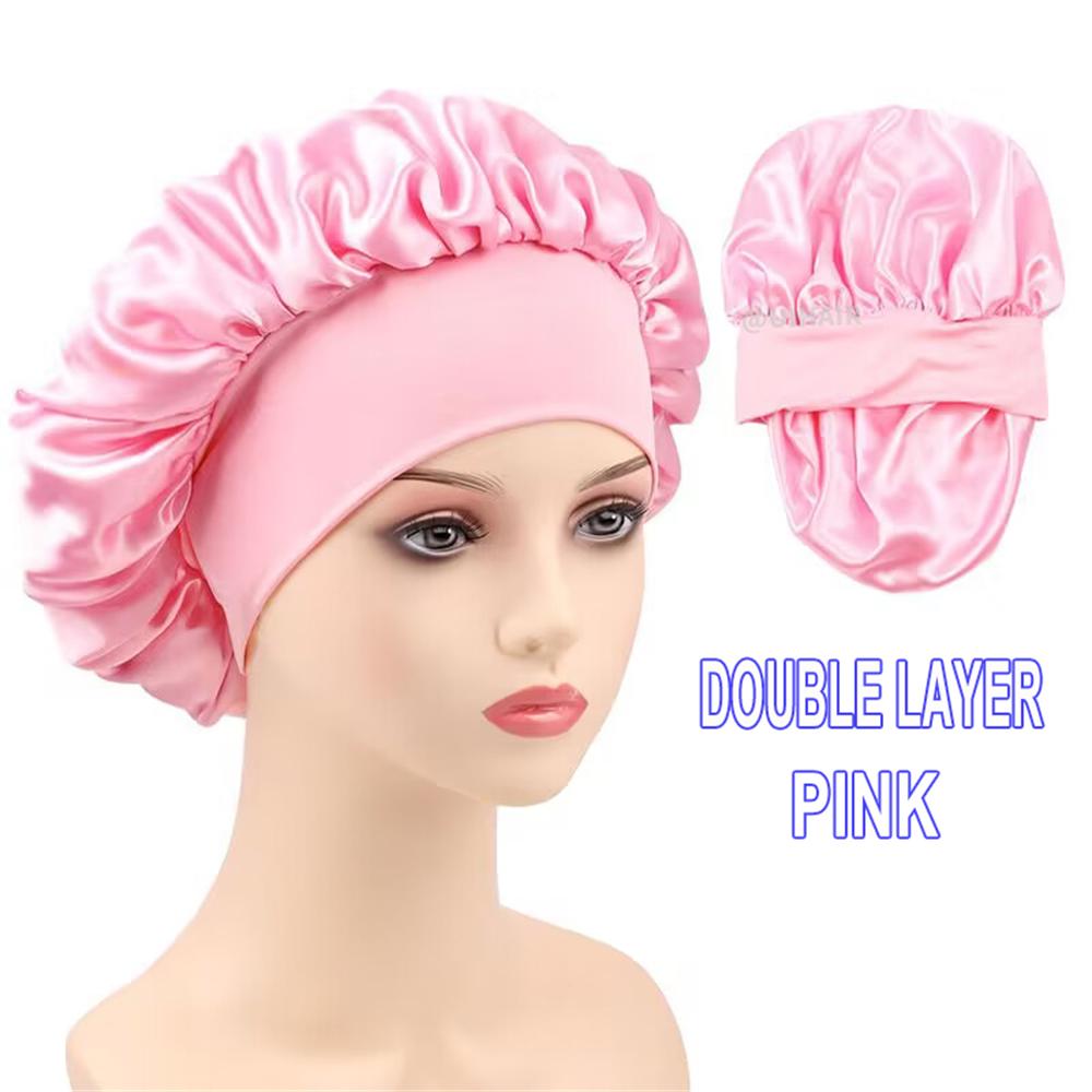 Double-layer Wide-brimmed Satin Nightcap Round Hat