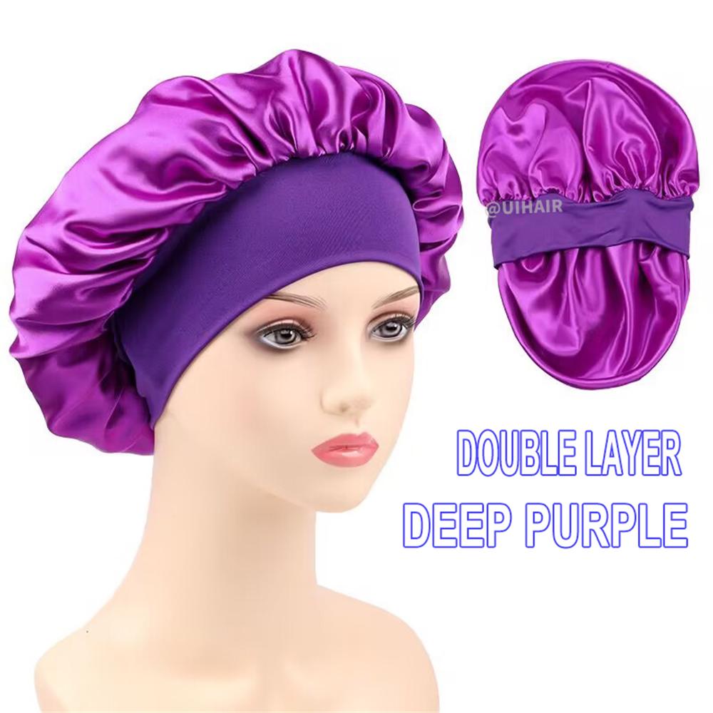 Double-layer Wide-brimmed Satin Nightcap Round Hat