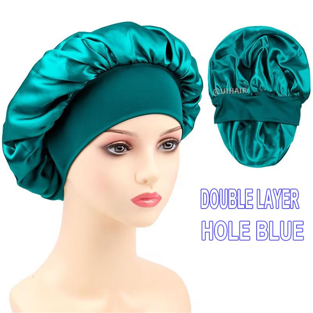 Double-layer Wide-brimmed Satin Nightcap Round Hat