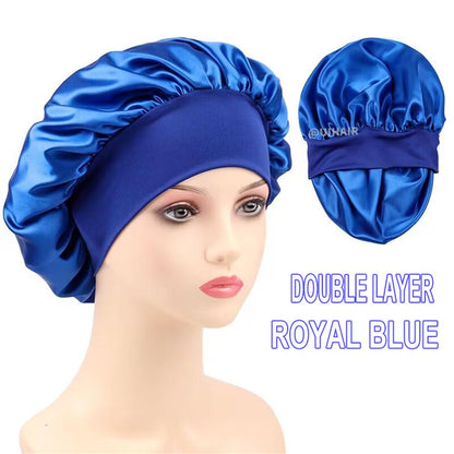 Double-layer Wide-brimmed Satin Nightcap Round Hat
