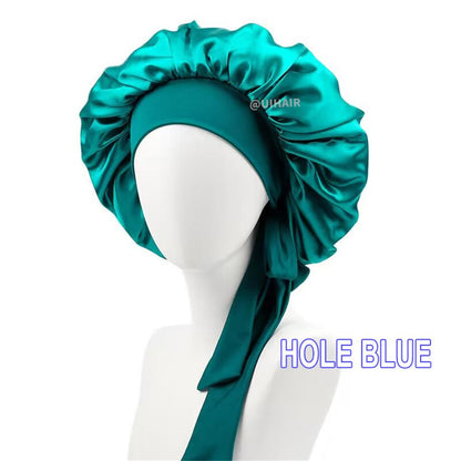 Streamer Satin Nightcap Round Hat With Wide Brim