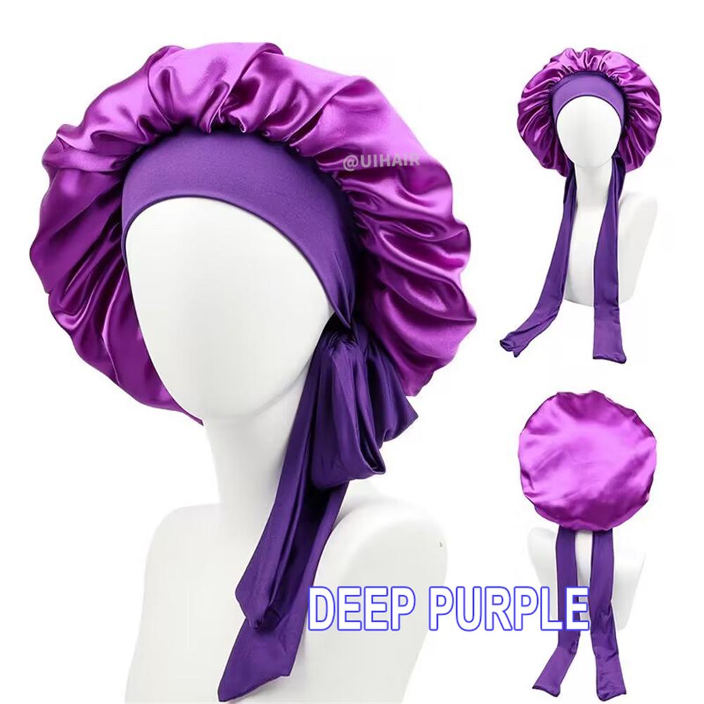 Streamer Satin Nightcap Round Hat With Wide Brim