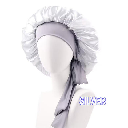 Streamer Satin Nightcap Round Hat With Wide Brim