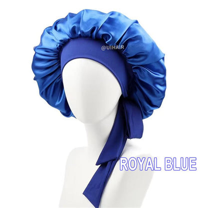 Streamer Satin Nightcap Round Hat With Wide Brim