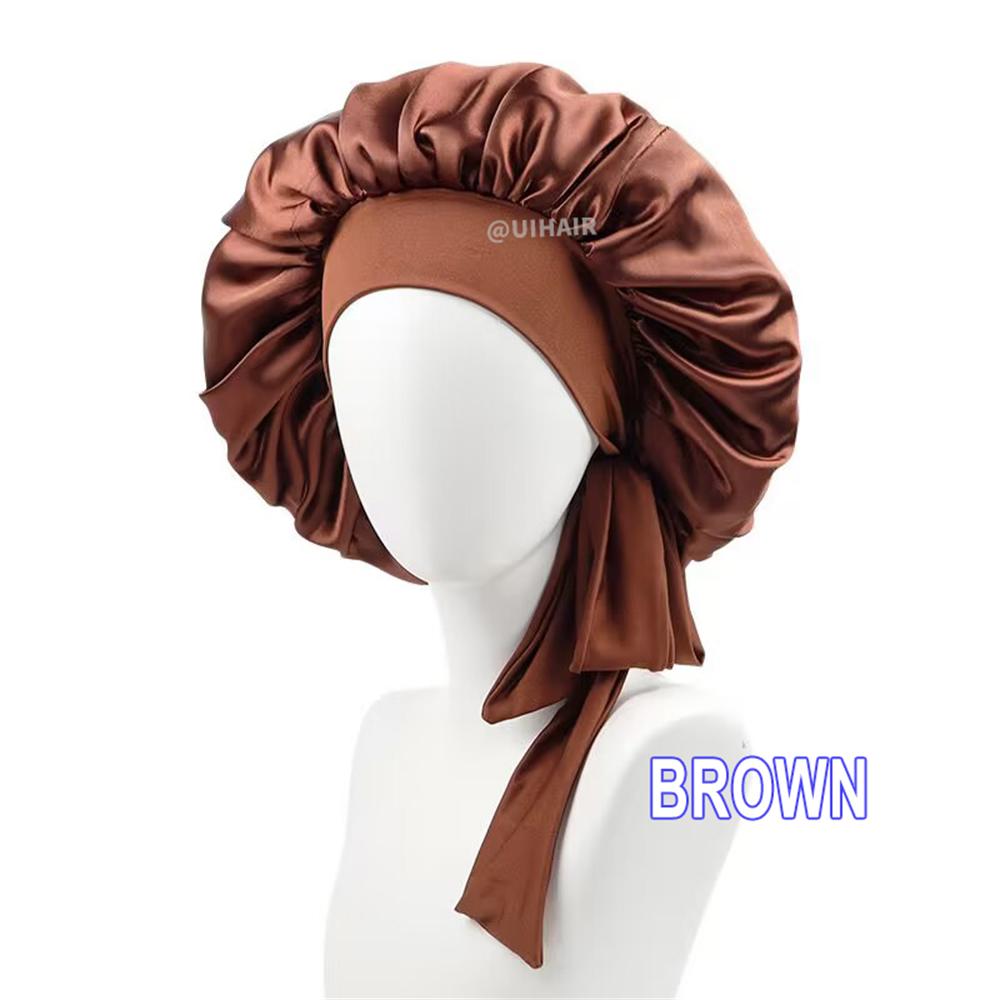 Streamer Satin Nightcap Round Hat With Wide Brim