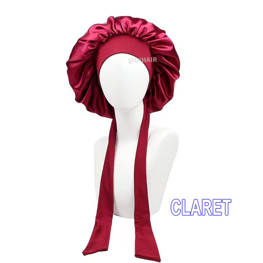 Streamer Satin Nightcap Round Hat With Wide Brim