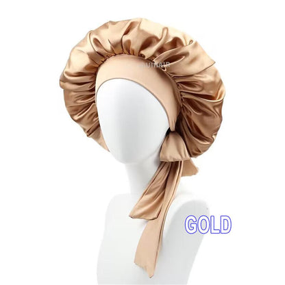Streamer Satin Nightcap Round Hat With Wide Brim
