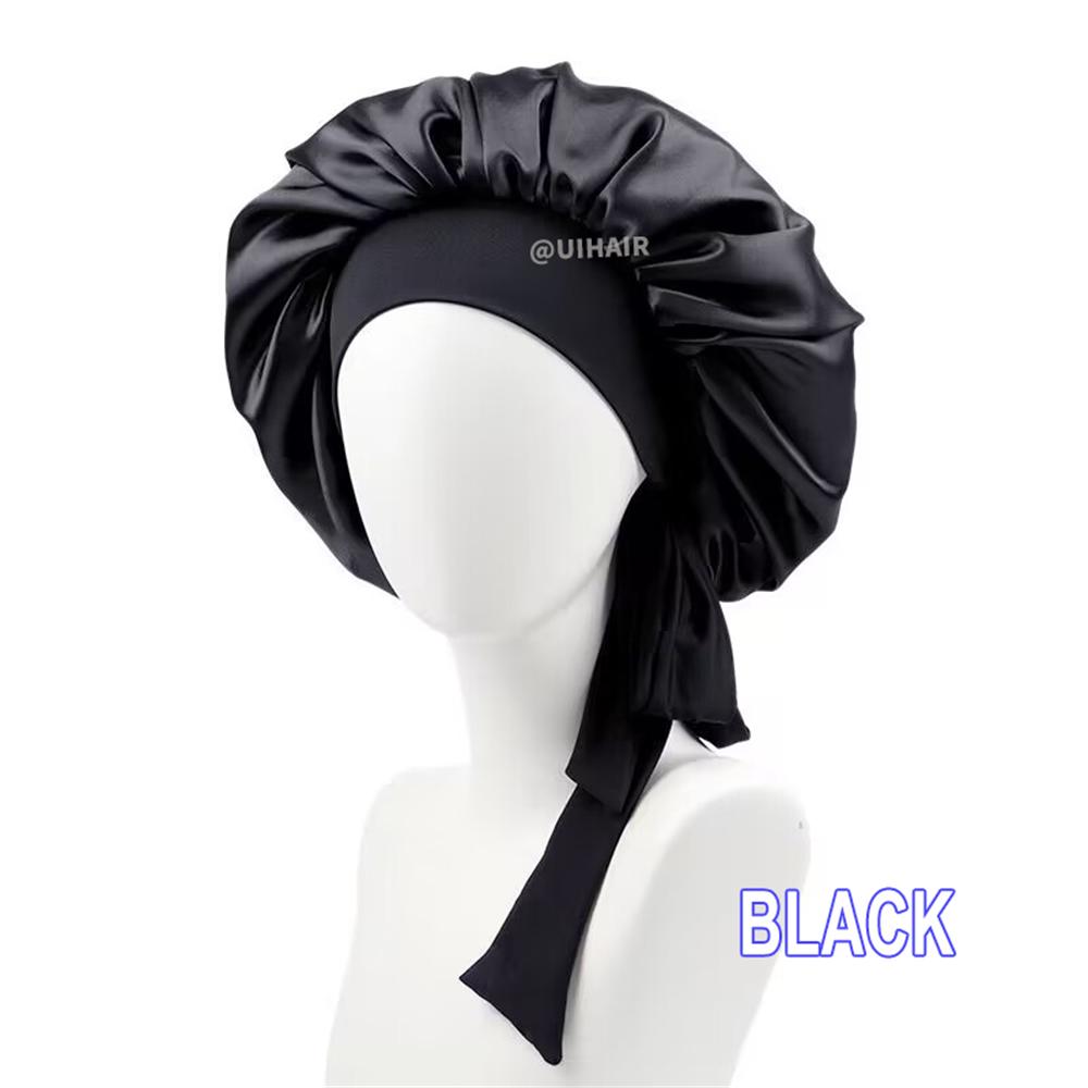 Streamer Satin Nightcap Round Hat With Wide Brim