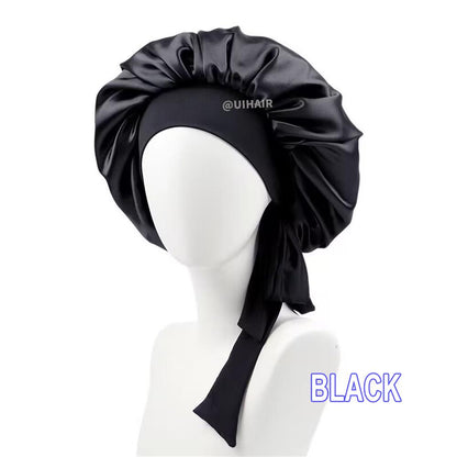 Streamer Satin Nightcap Round Hat With Wide Brim