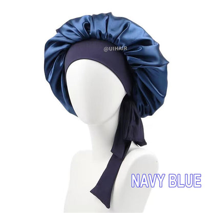 Streamer Satin Nightcap Round Hat With Wide Brim