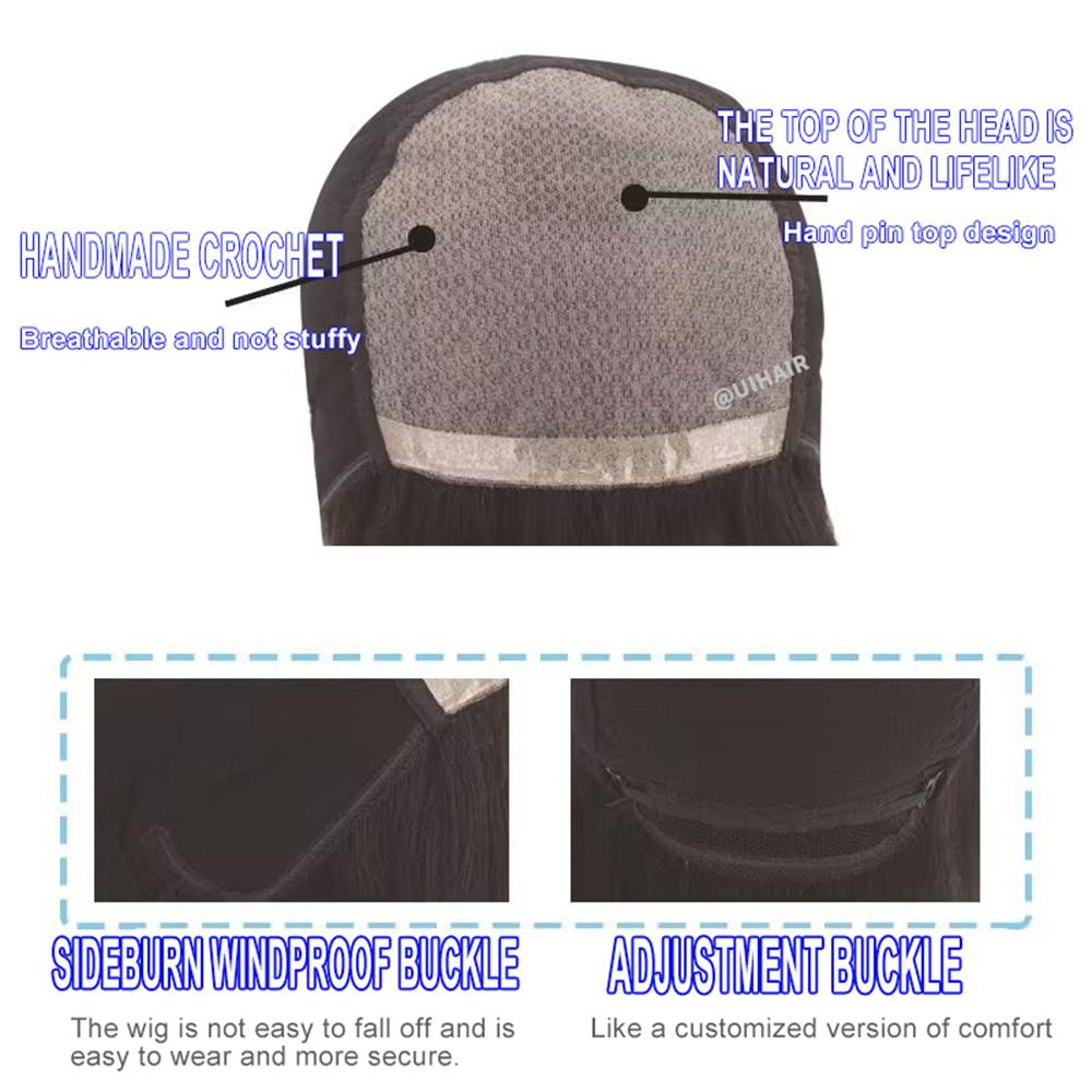 Fully Hand Knitted Stretch Mesh Natural Wig