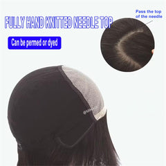 Fully Hand Knitted Stretch Mesh Natural Wig