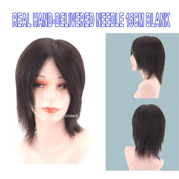 Fully Hand Knitted Stretch Mesh Natural Wig