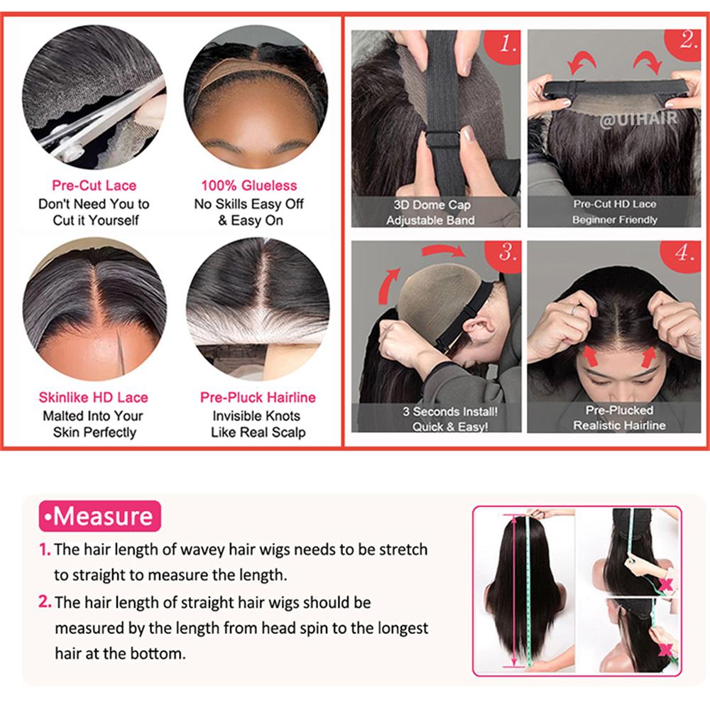 5X5 HD Lace Closure Go Glueless Virgin Human  Hair