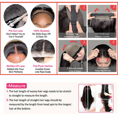 5X5 HD Lace Closure Go Glueless Virgin Human  Hair