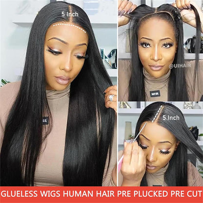 5X5 HD Lace Closure Go Glueless Virgin Human  Hair