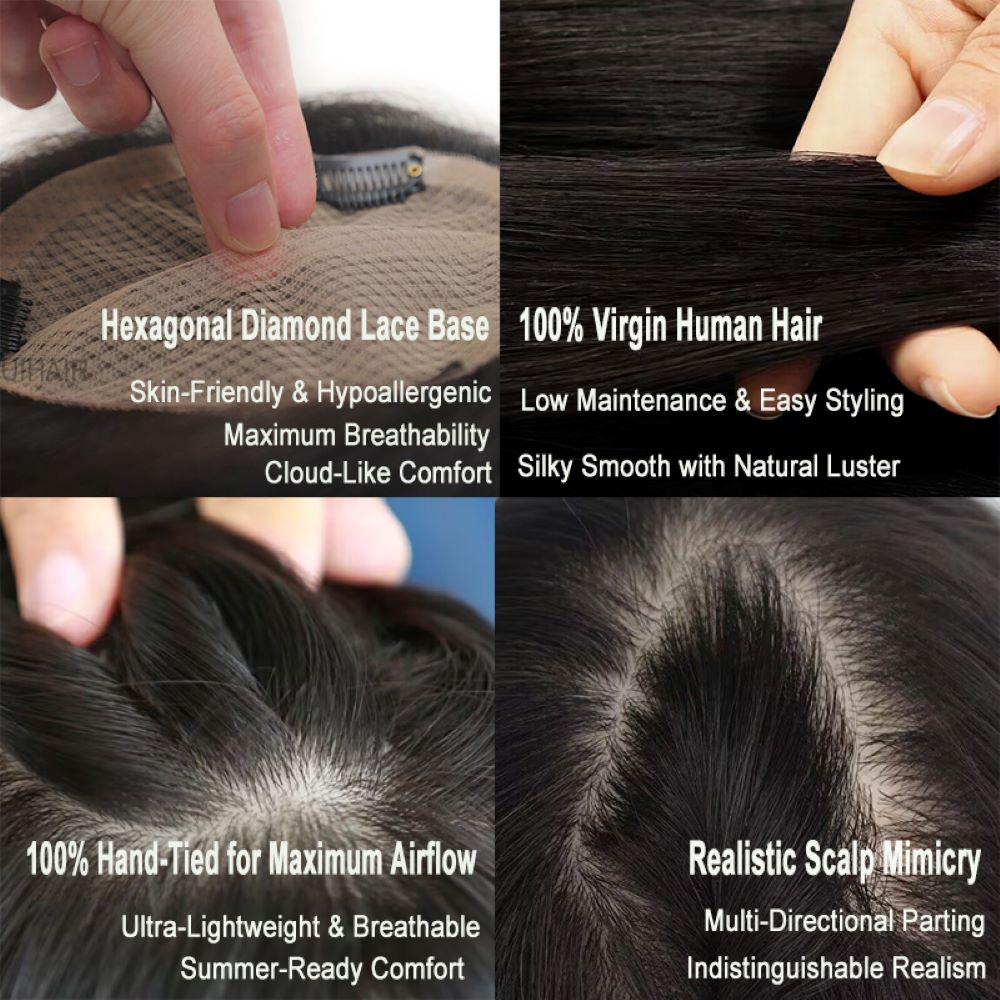 luxury virgin hair topper soft silky texture