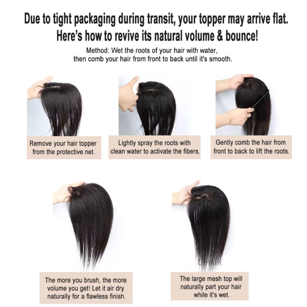 realistic part mono topper human hair