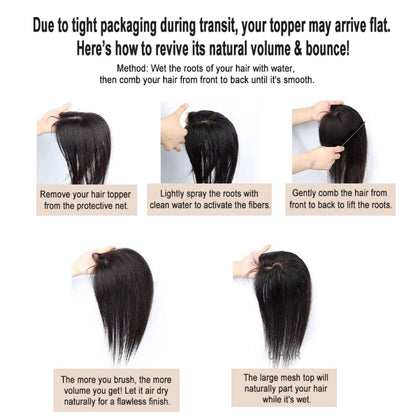 realistic part mono topper human hair