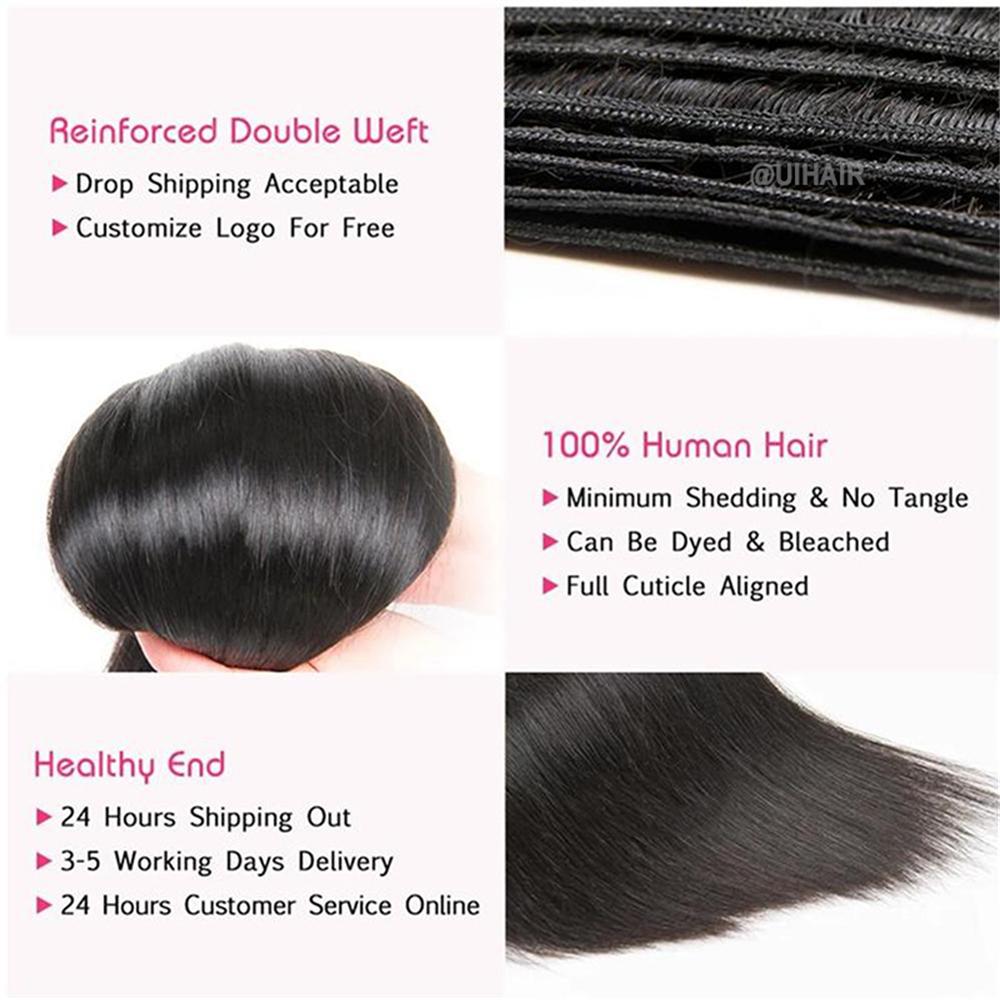 5X5 HD Swiss Lace Closure With Bundles Human Hair Straight