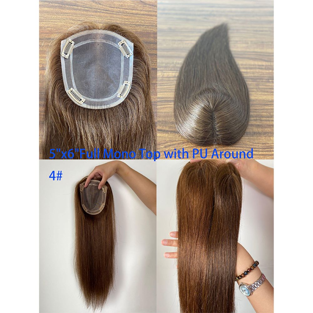 full mono hair topper realistic scalp close up