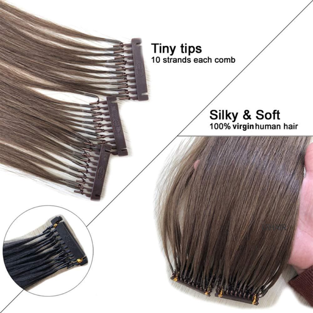 Espresso Brunette 6D-1 virgin human hair extensions installed on salon model with rich coffee tone blend