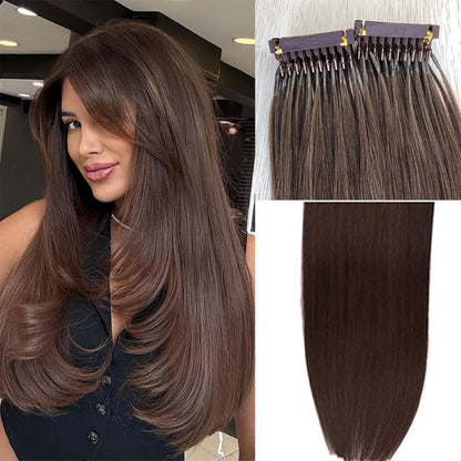 Soft silky 100 percent virgin human hair bundle with tiny 6D-1 comb tips for professional salon application
