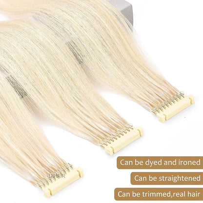 6D-1 Generation system 10 strands each row seamless blonde human hair extensions