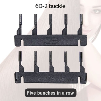 6D-2 hair extension replacement buckles 5 pins per row black connectors