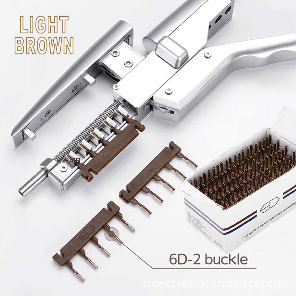 Bulk 40pcs 6D-2 hair extension buckles with pre-bonded hair strands