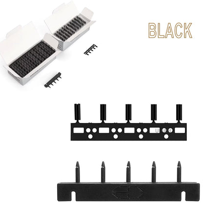 Black 6D-3 Hair Extension Buckles 40 Pcs Box for Dark Natural Hair